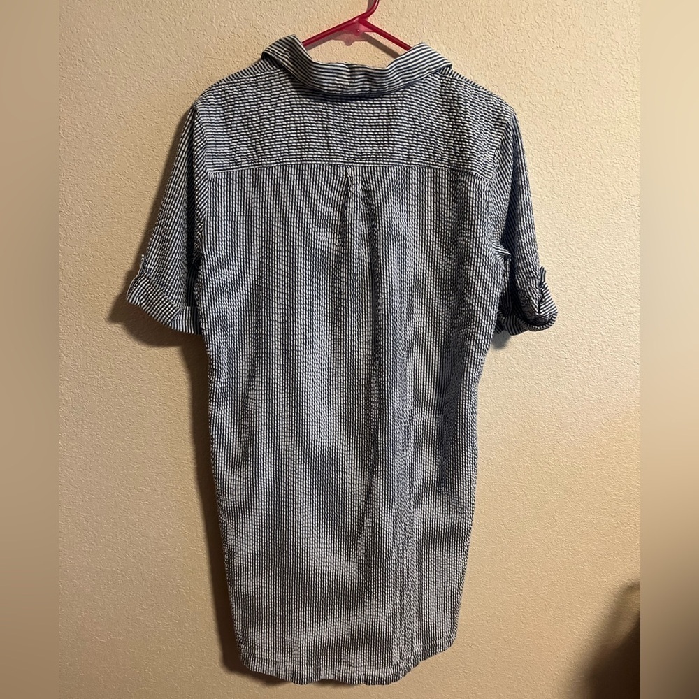 Karen Scott Striped Shirt Dress Size Large - Picture 9 of 10